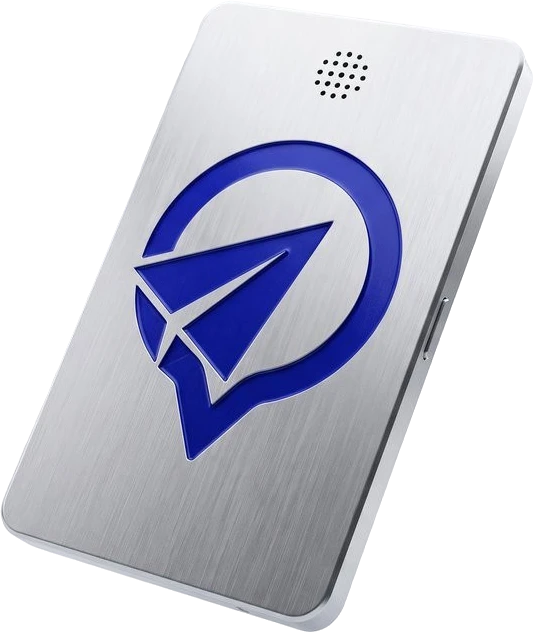 Beispielbild: Tracker aus gebürstetem Aluminium mit Comeback-Logo